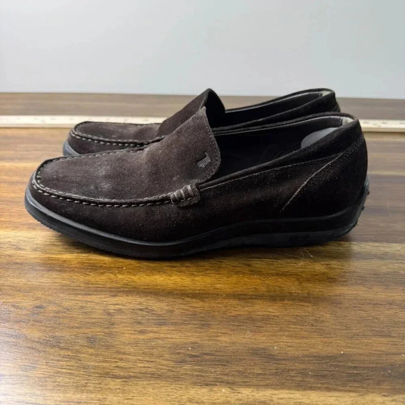 Tod's City Gommino Brown Suede Driving Shoe M5/W7 - Picture 4 of 6